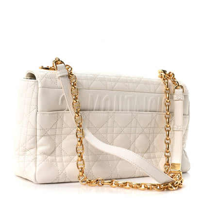 Grained Calfskin Cannage Large Caro Bag Latte