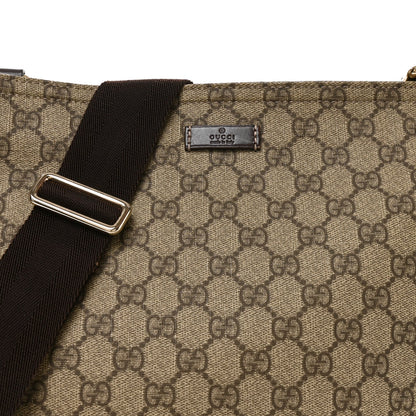 GG Supreme Monogram Medium Flat Messenger Bag Dark Brown