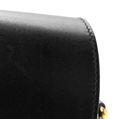 Box Calfskin Medium Bobby Flap Black
