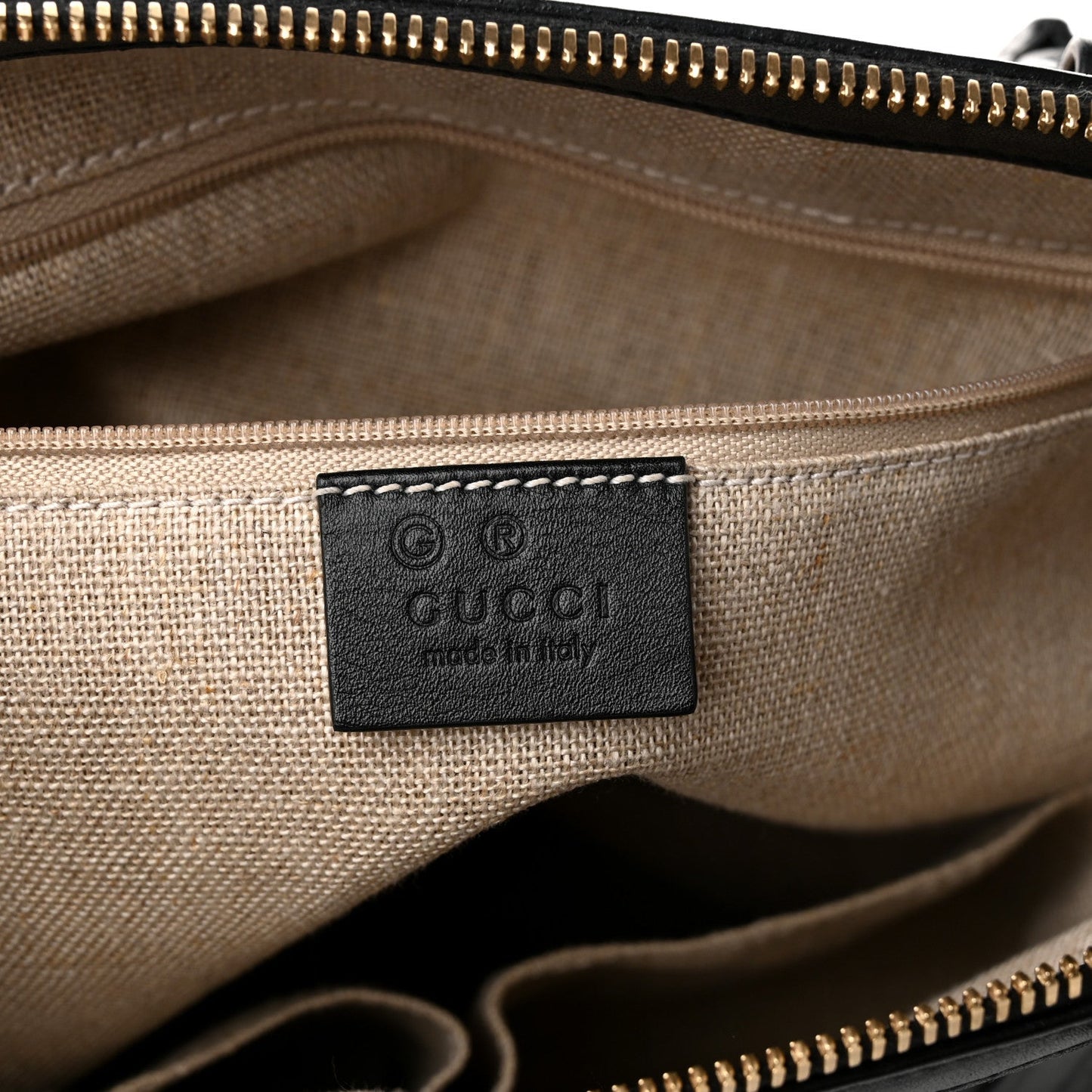 Soft Microguccissima Small Zippered Satchel Black