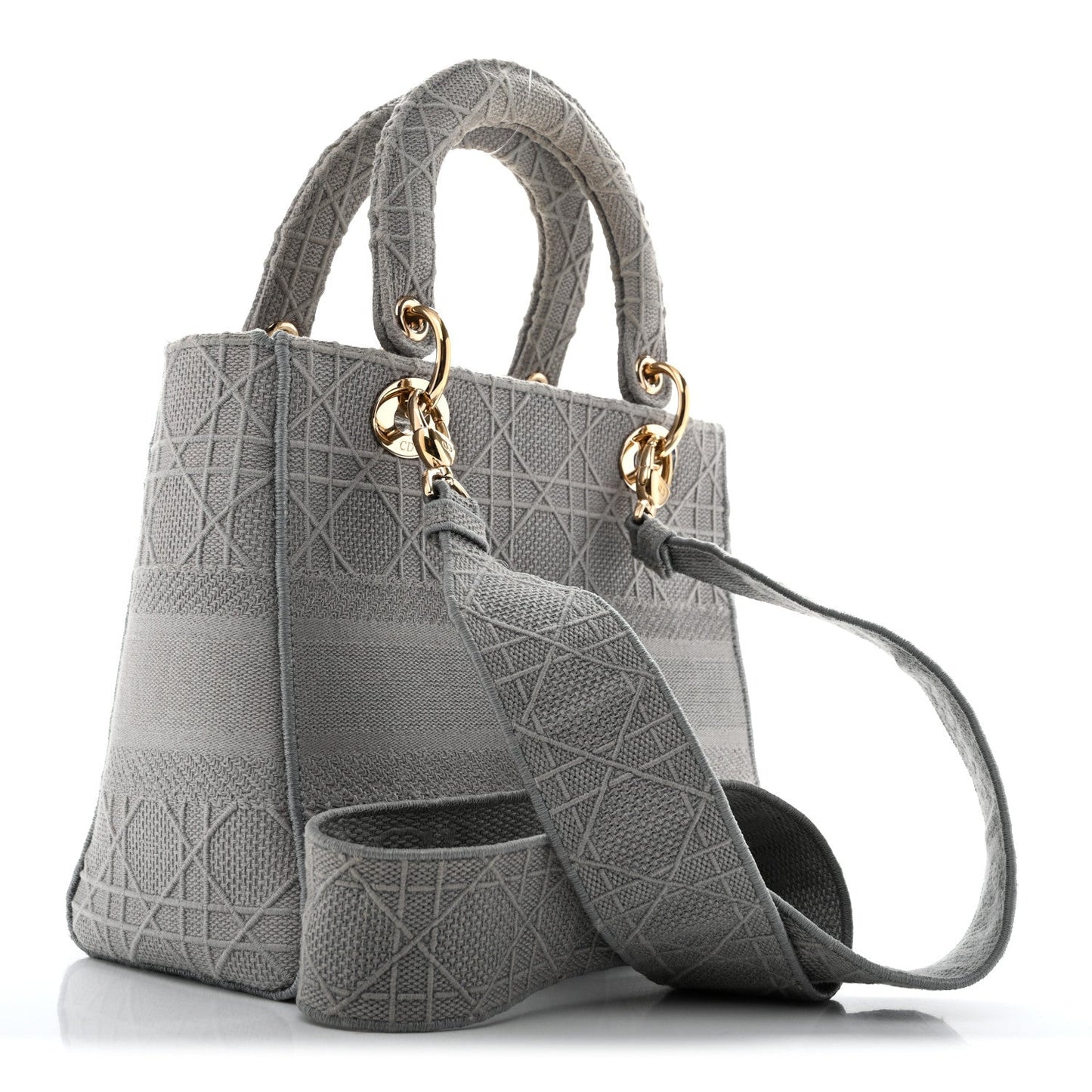 Canvas Embroidered Cannage Medium Lady D-Lite Gray