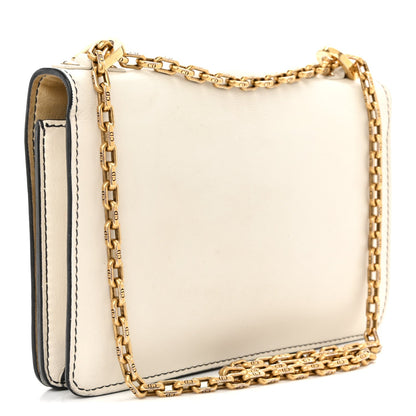 Calfskin J'Adior Chain Flap Bag Off White