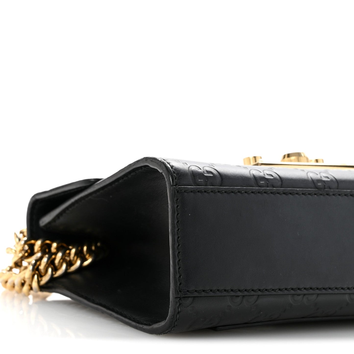Guccissima Small Padlock Shoulder Bag Black