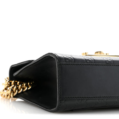 Guccissima Small Padlock Shoulder Bag Black