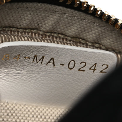 Calfskin Animal Print Micro Dior Vibe Zip Bowling Bag White Multicolor