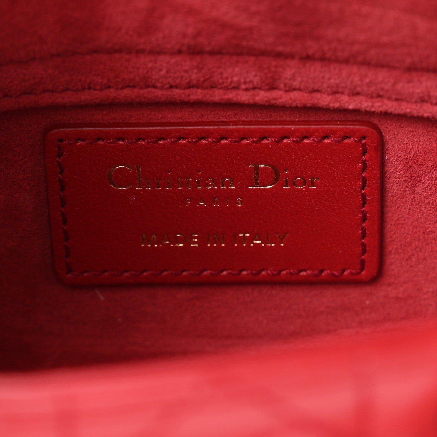 Lambskin Cannage Dioramour Micro Lady D-Joy Red