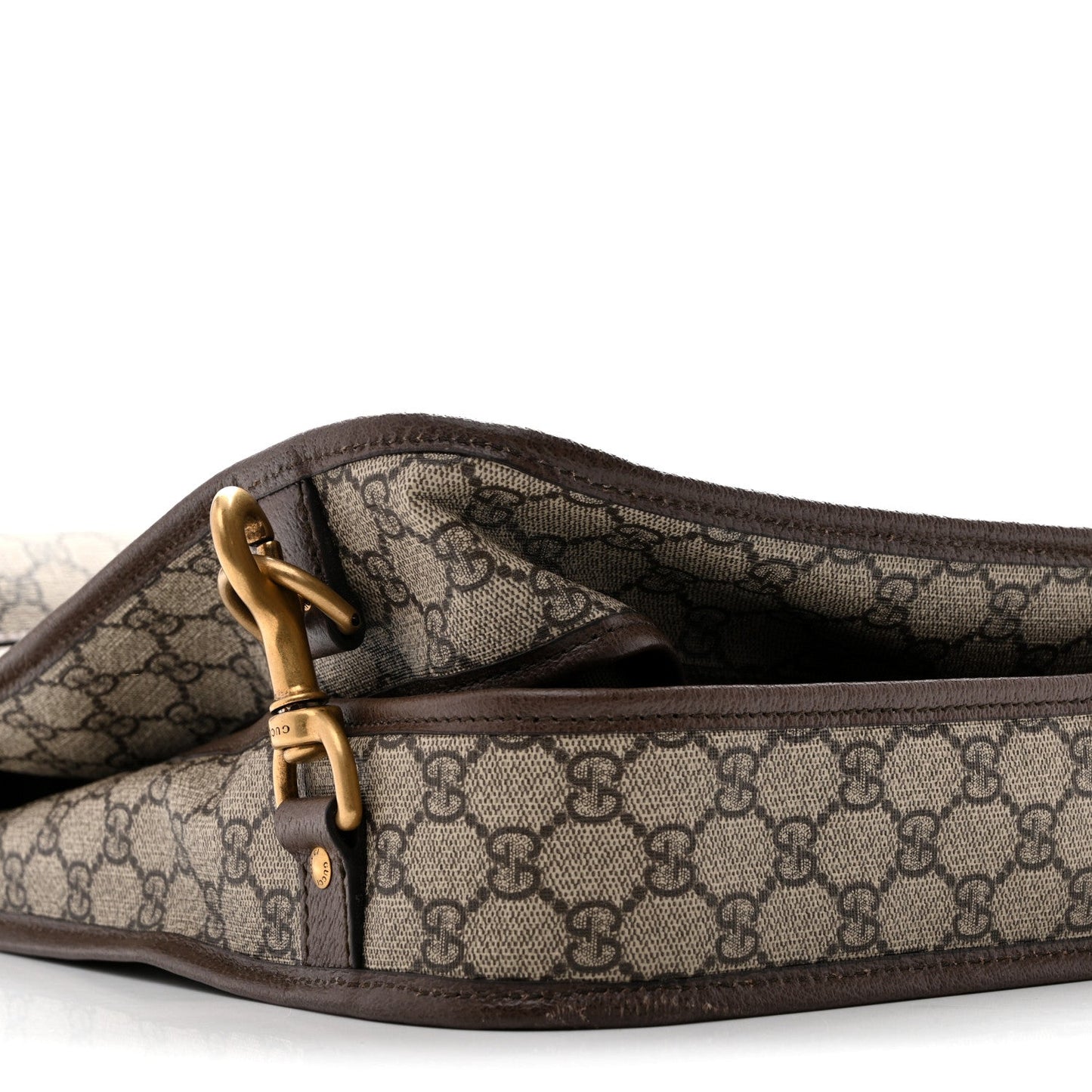 GG Supreme Monogram Textured Dollar Calfskin Web Ophidia Savoy Garment Bag Beige Ebony New Acero