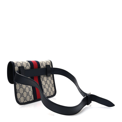 GG Supreme Monogram Web Small Ophidia Belt Bag 90 36 Beige Navy