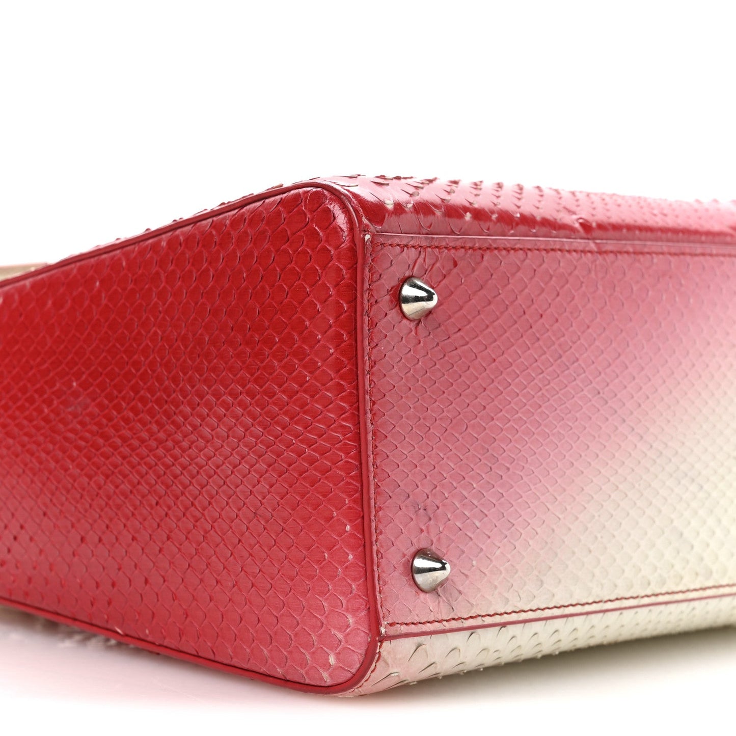 Snakeskin Ombre Medium Lady Dior Red White