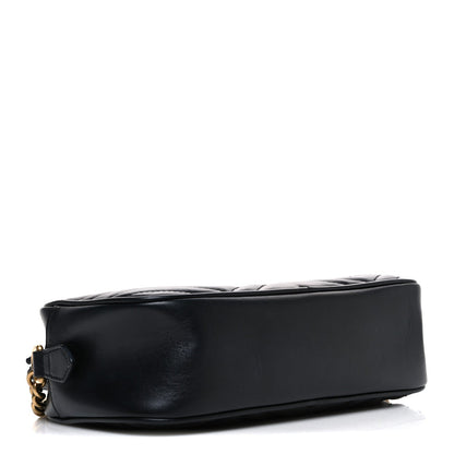 Calfskin Matelasse Small GG Marmont Chain Shoulder Bag Black