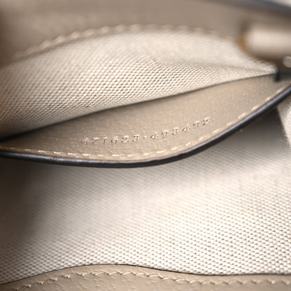 GG Supreme Monogram Textured Dollar Calfskin Mini Retro Interlocking G Tote Bag Beige Mystic White Oatmeal