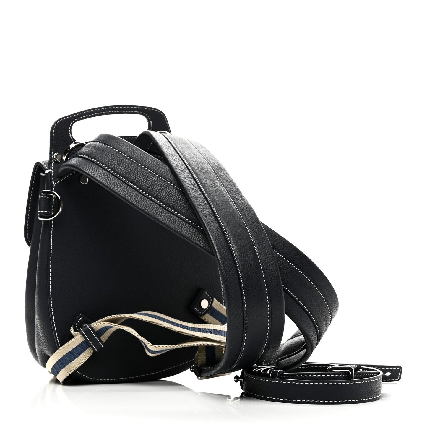 Grained Calfskin Mini Gallop Sling Bag Navy Blue