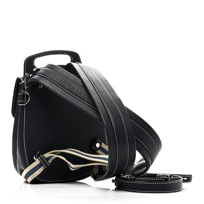Grained Calfskin Mini Gallop Sling Bag Navy Blue