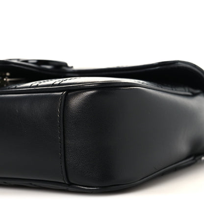 Calfskin Matelasse Monochrome Mini GG Marmont Shoulder Bag Black