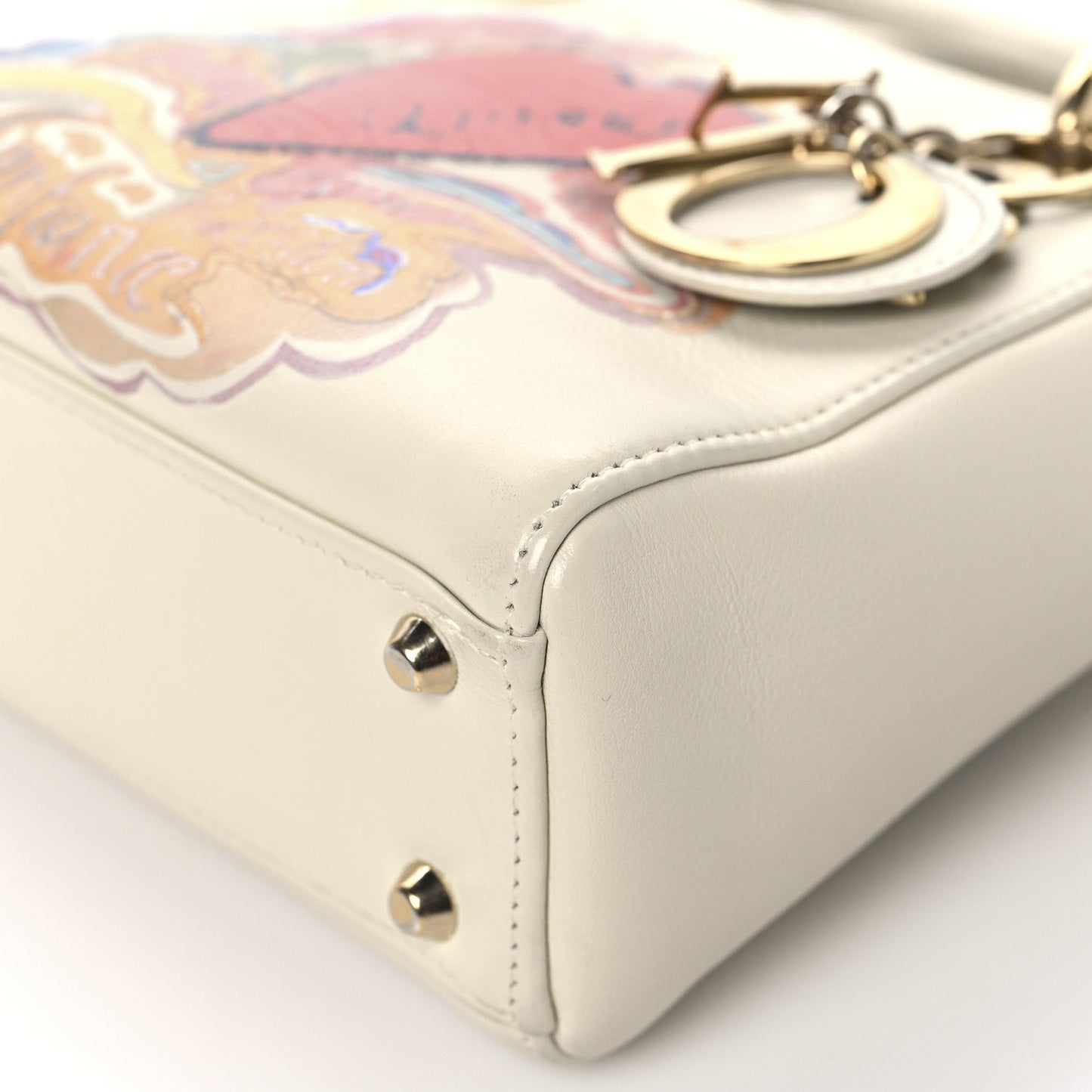 Calfskin Niki De Saint Phalle Dioramour Mini Supple Lady Dior White Multicolor