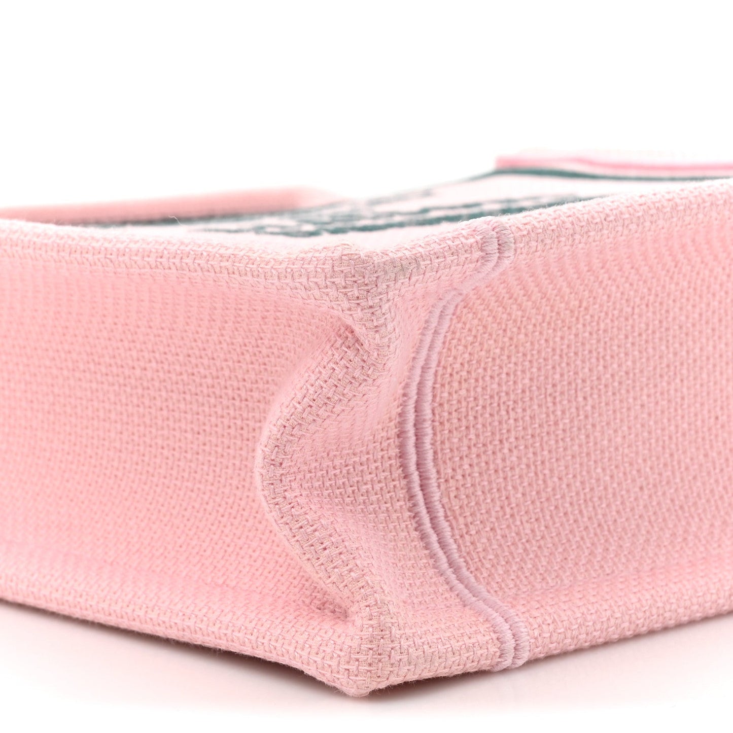 Canvas Embroidered Book Cover Mini Book Tote Pink Green