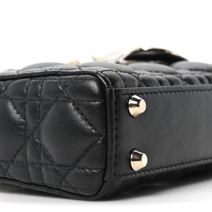 Lambskin Cannage Micro Lady Dior Black