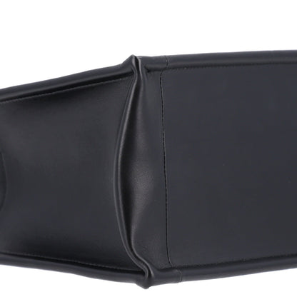 Calfskin Macro Cannage Small Book Tote Black