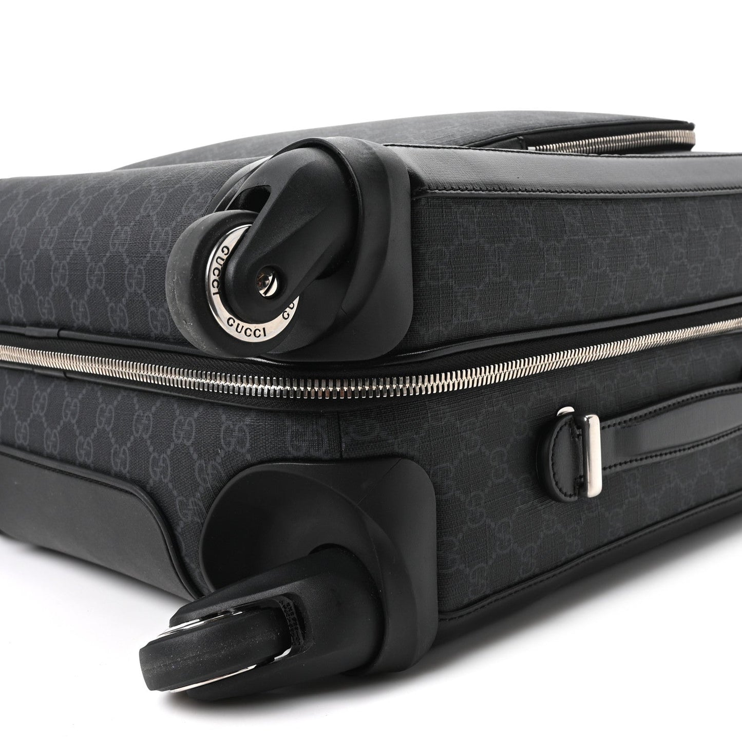 GG Supreme Monogram Azalea Calfskin Retro Interlocking G Small Savoy Cabin Trolley Black