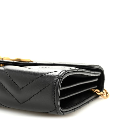 Calfskin Matelasse GG Marmont Chain Wallet Black