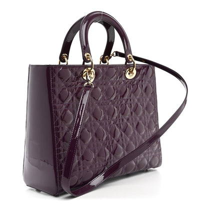 Patent Cannage Large Lady Dior Purple