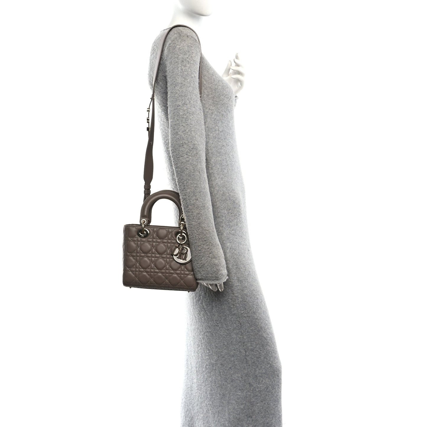 Lambskin Cannage Small My ABCDior Lady Dior Warm Taupe