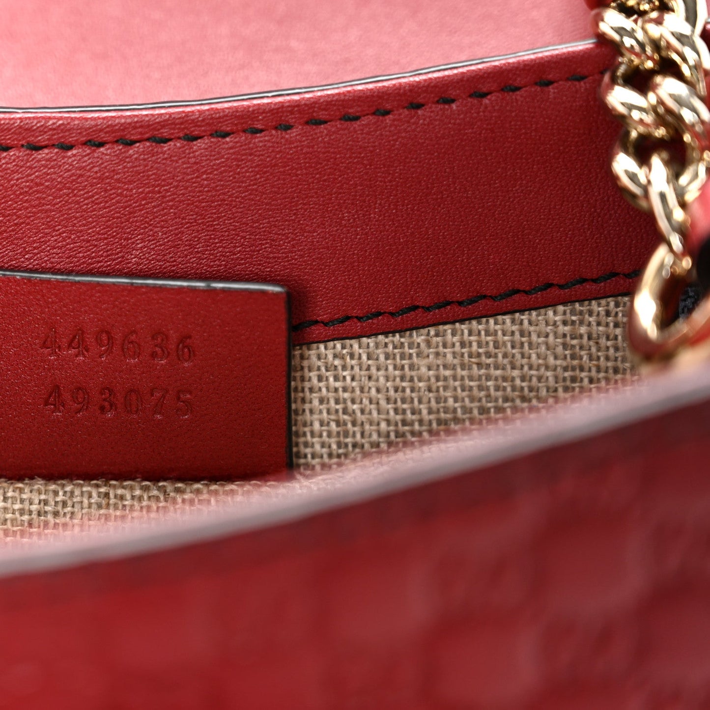 Soft Microguccissima Mini Emily Chain Shoulder Bag Rosso