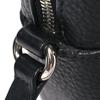 Pebbled Calfskin Studded Small Soho Disco Bag Black