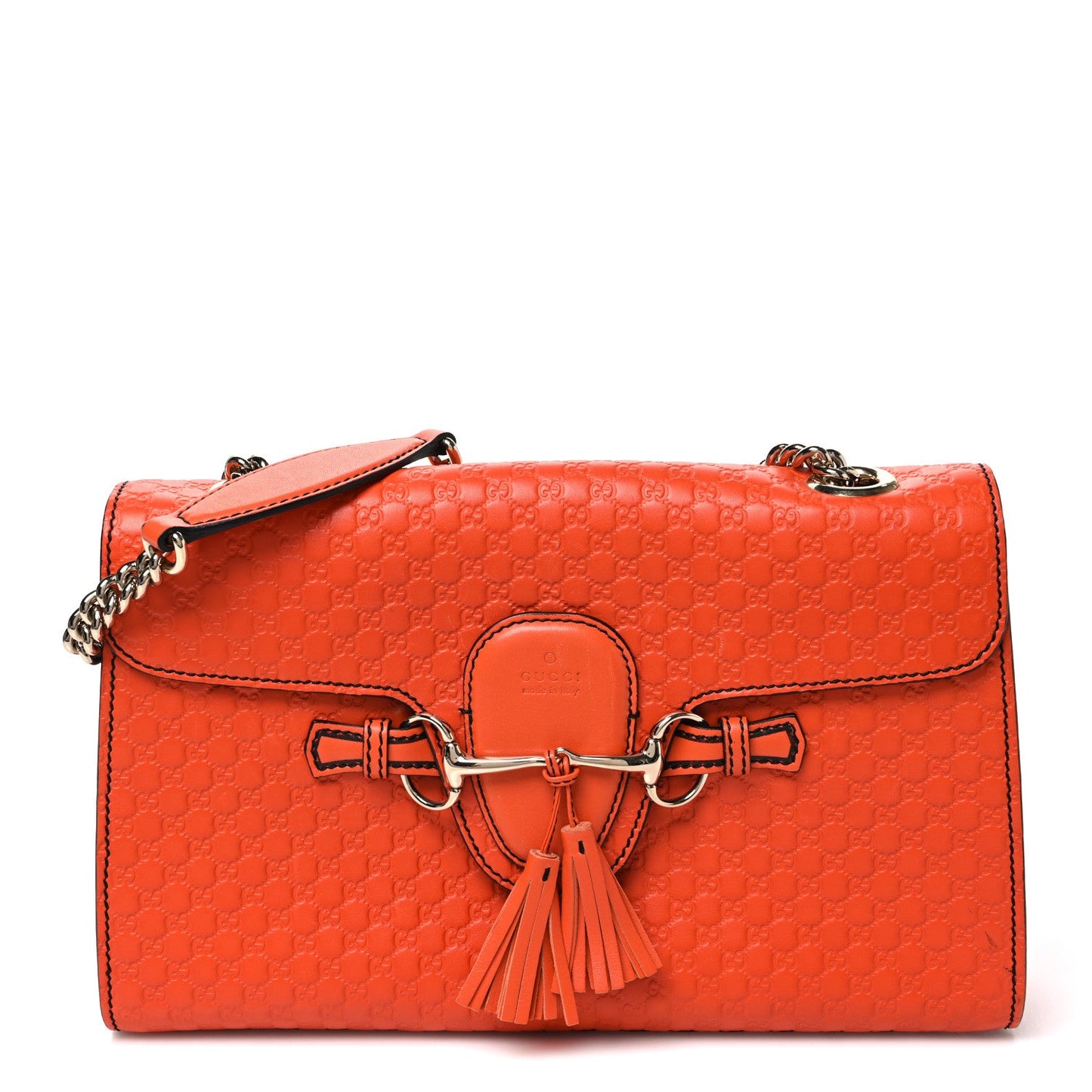 Microguccissima Medium Emily Chain Shoulder Bag Sun Orange