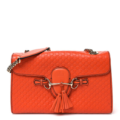 Microguccissima Medium Emily Chain Shoulder Bag Sun Orange