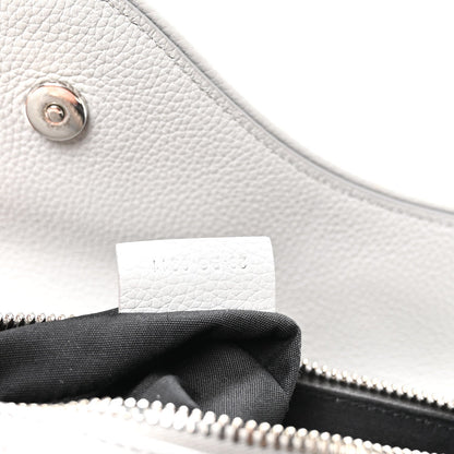 Grained Calfskin Mens Mini Saddle Bag Gray