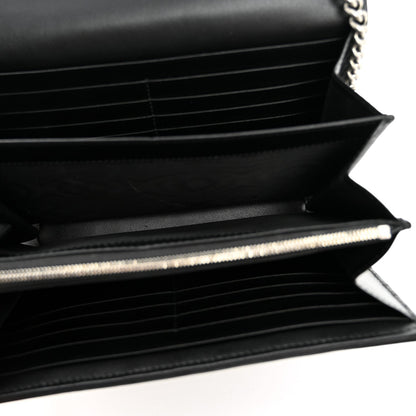 Calfskin Matelasse Aria GG Marmont Chain Wallet Black
