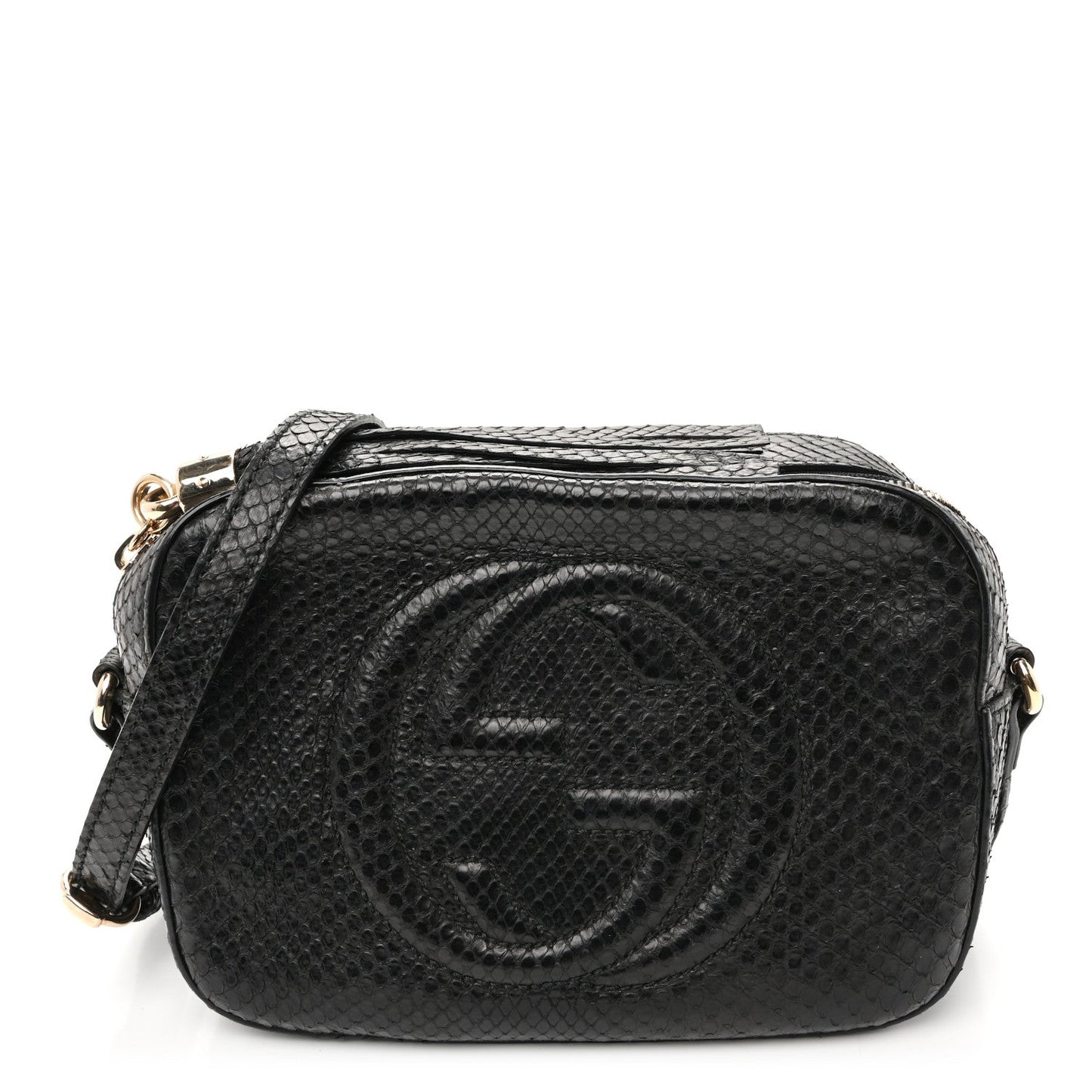 Snakeskin Small Soho Disco Bag Black