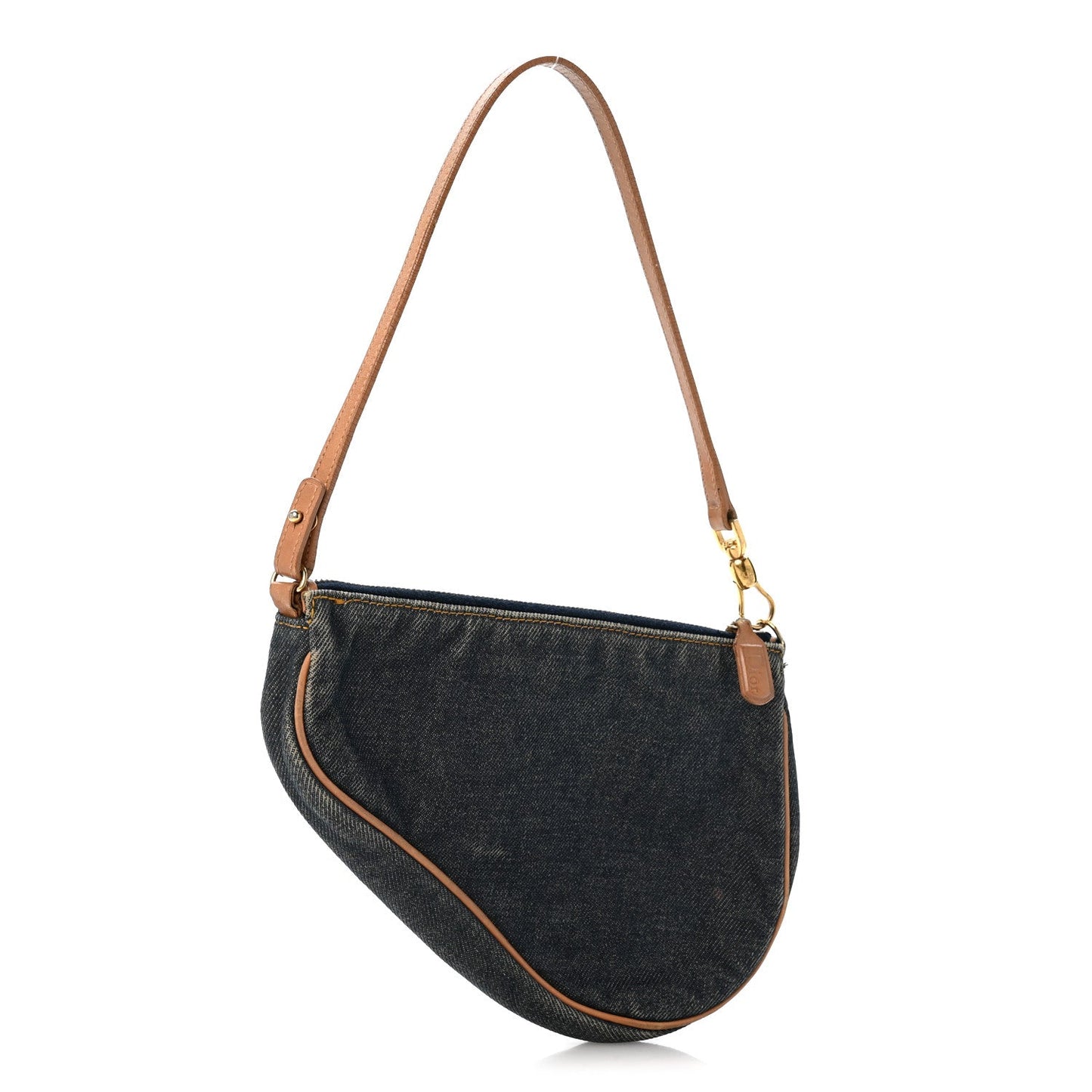 Denim Mini Saddle Pochette Navy