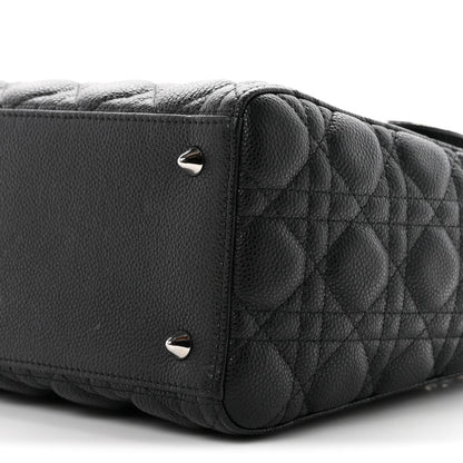 Grained Calfskin Cannage Medium Lady Dior Black