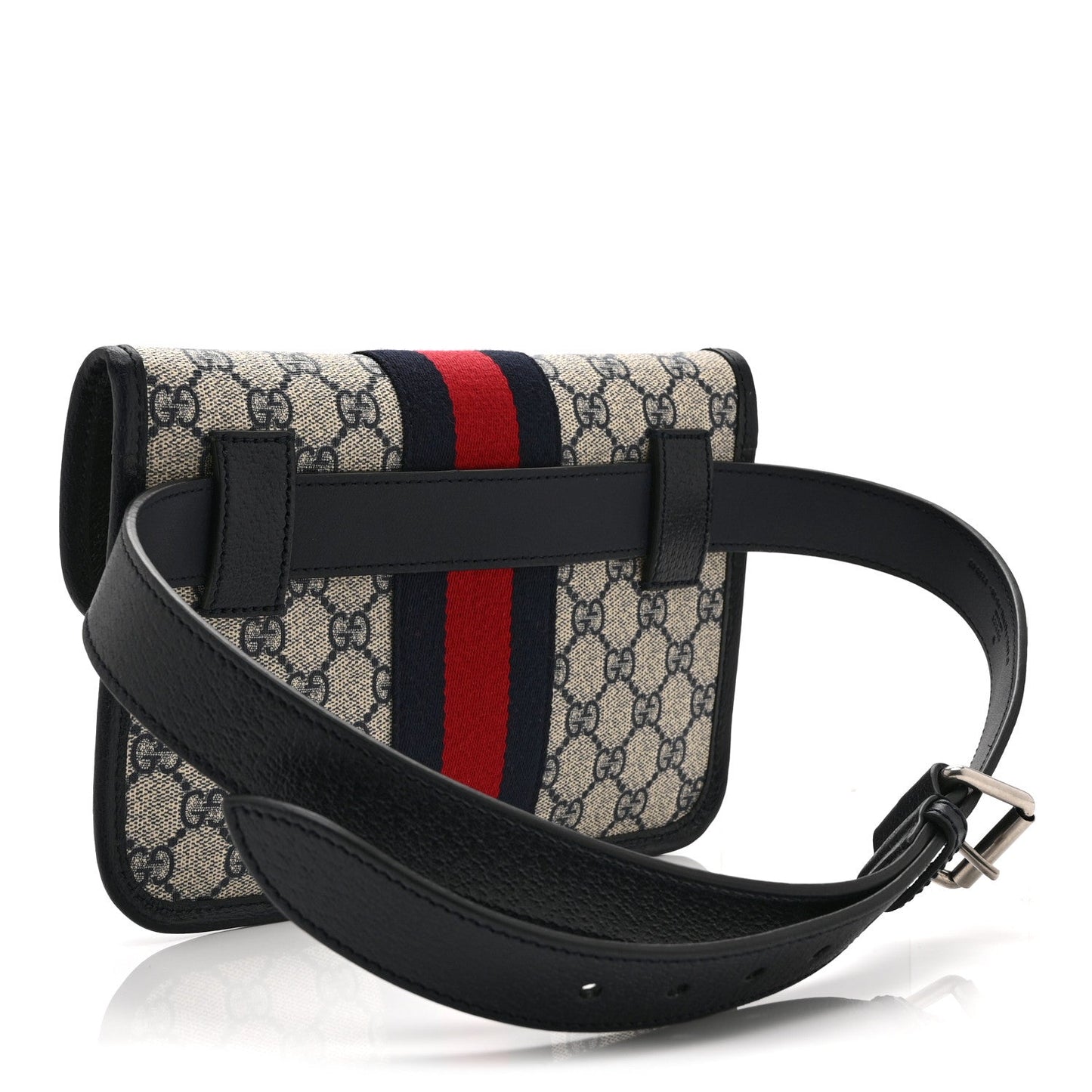 GG Supreme Monogram Web Small Ophidia Belt Bag 90 36 Beige Navy