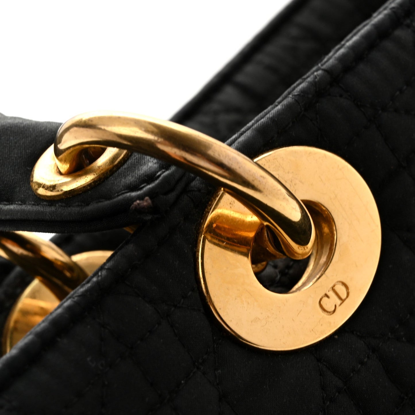 Nylon Cannage Large Lady Dior Black