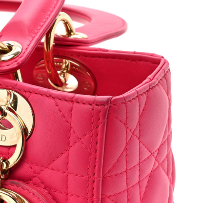 Lambskin Cannage Medium Lady Dior Fuchsia