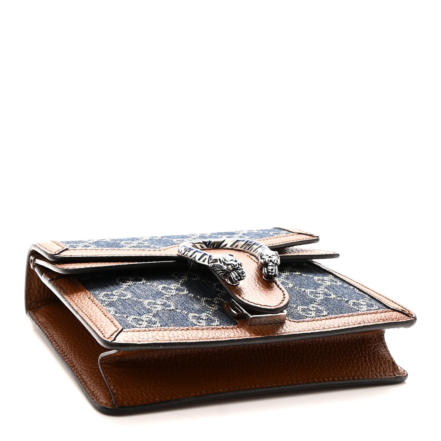 New Denim GG Monogram Dollar Calfskin Enamel Mini Dionysus Shoulder Bag Blue Tea Cuir Epilog Electric Blue