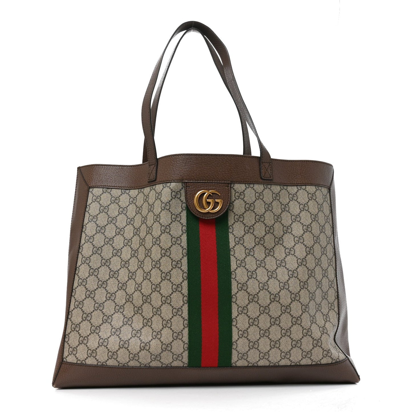 GG Supreme Monogram Web Ophidia Tote Brown