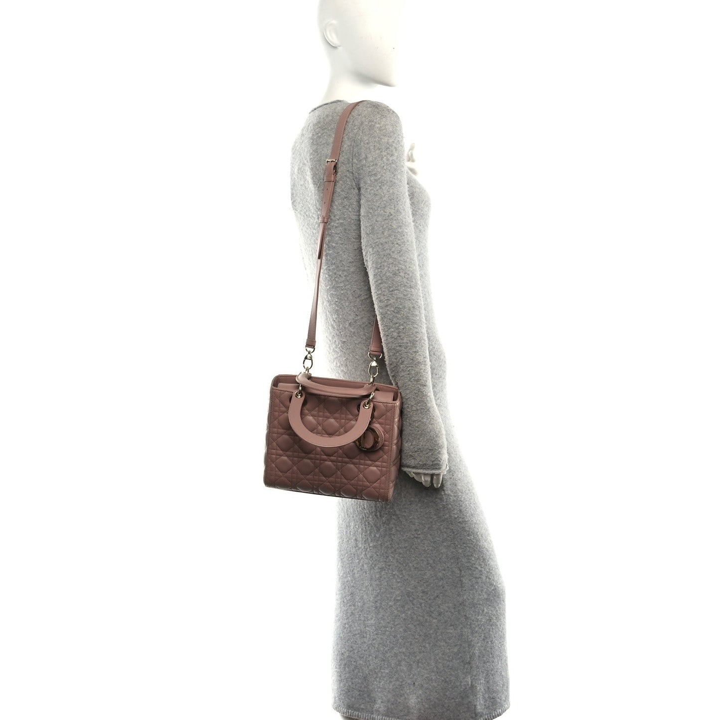 Lambskin Cannage Medium Lady Dior Fard