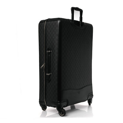 GG Supreme Monogram Large Four Wheel Suitcase Black Grey