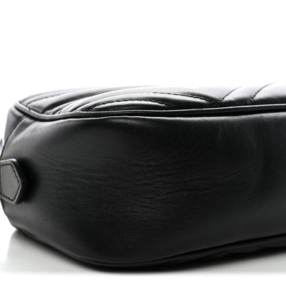 Calfskin Matelasse Small GG Marmont Chain Shoulder Bag Black