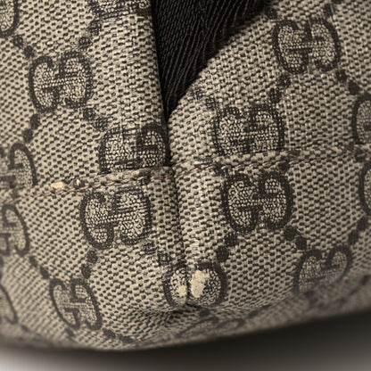 GG Supreme Monogram Medium Single Buckle Rucksack Backpack Beige Ebony Brown