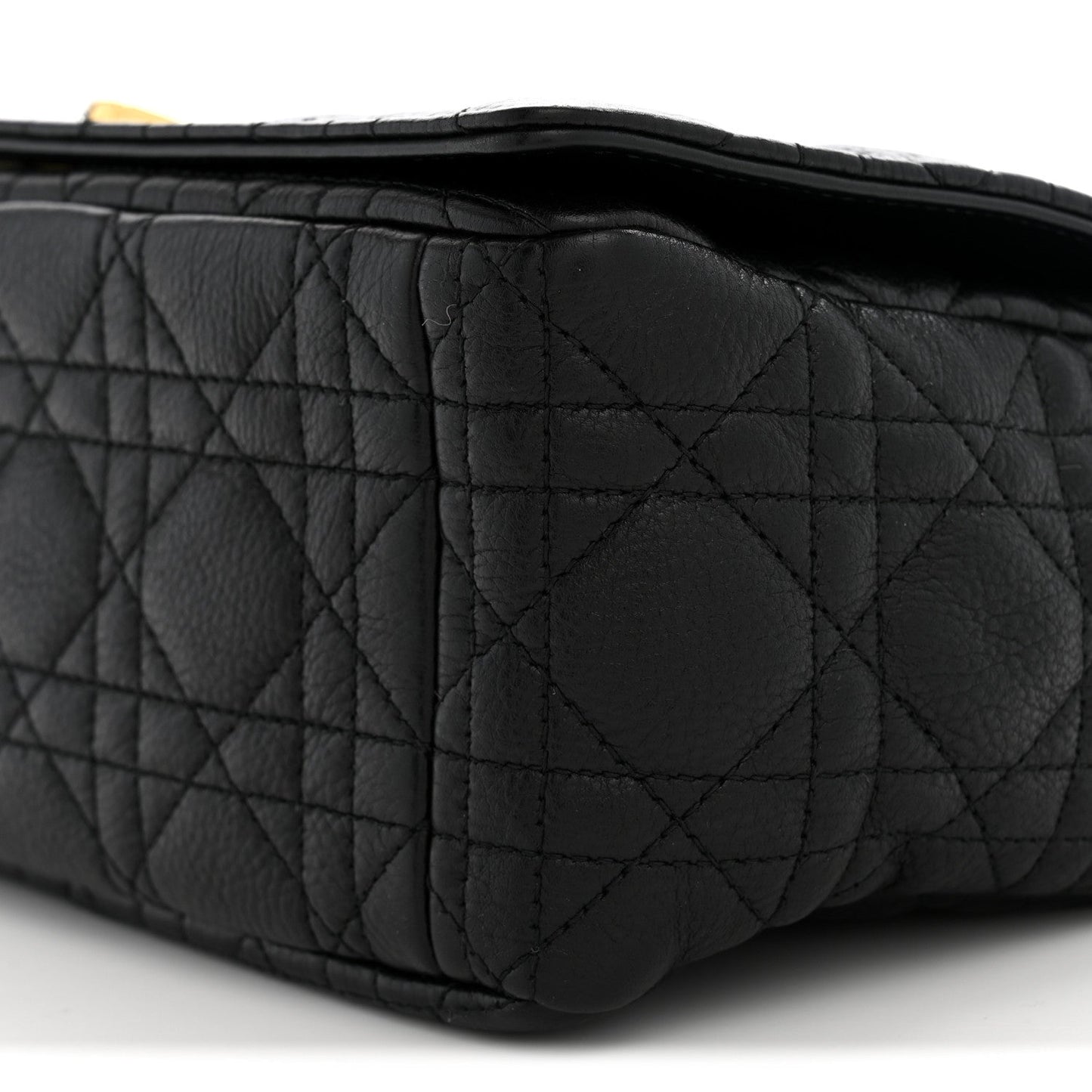 Grained Calfskin Cannage Large Caro Bag Black