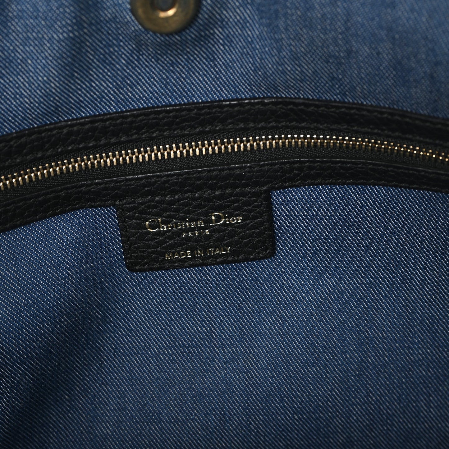 Denim Dior D Light Tote Blue