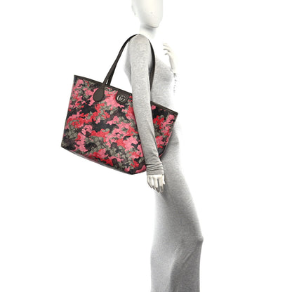 GG Supreme Monogram Camouflage Tote Pink Red