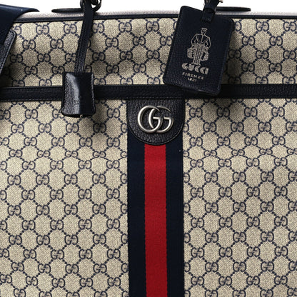 GG Supreme Monogram Web Savoy Garment Bag Beige Blue