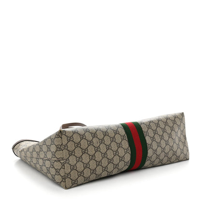 GG Supreme Monogram Medium Ophidia Shopping Tote Brown