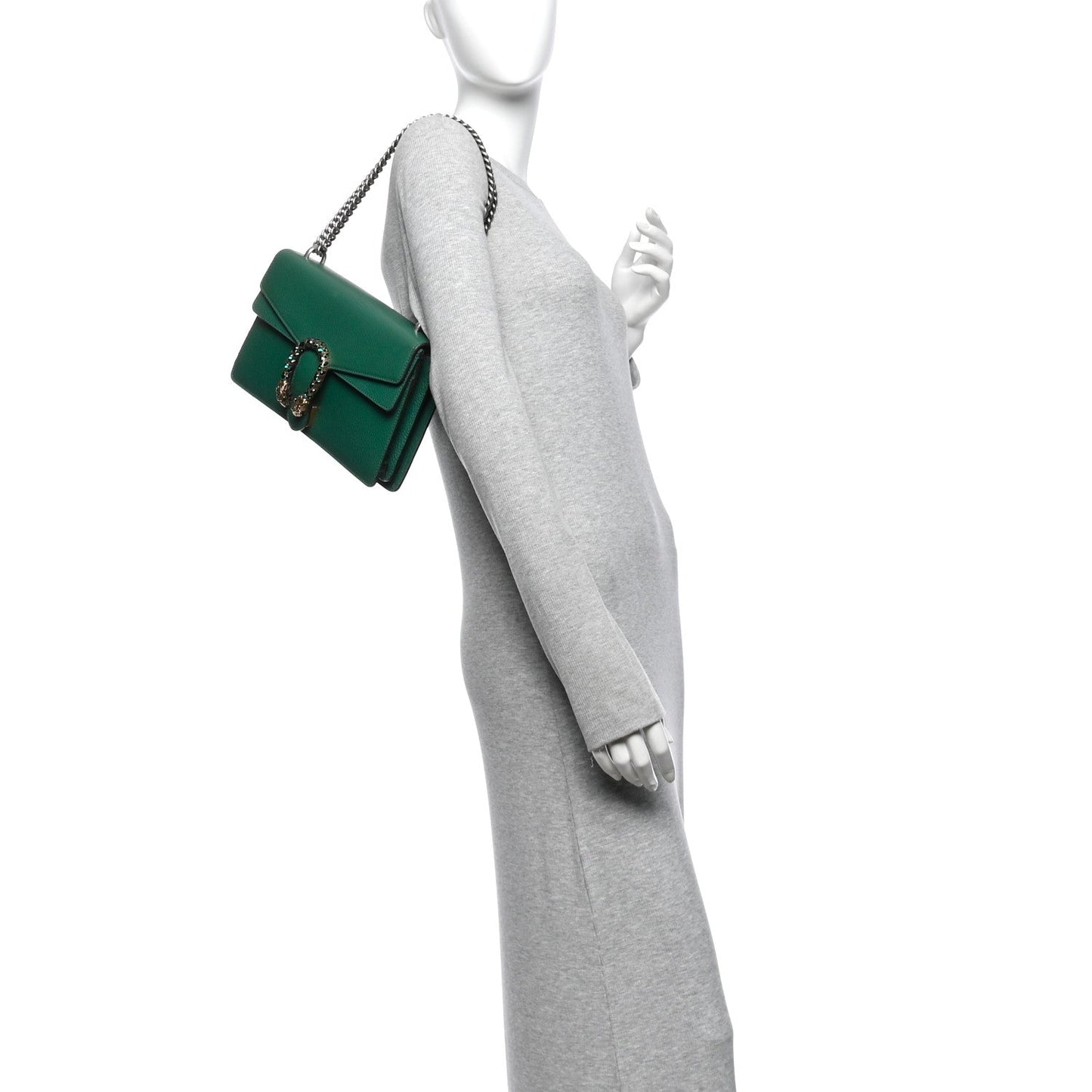 Pebbled Calfskin Small Dionysus Shoulder Bag Emerald